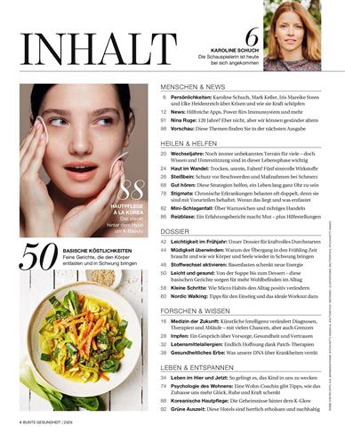 Bunte Gesundheit Inhaltsverzeichnis