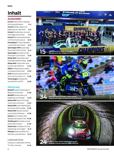 Motorsport Aktuell Inhaltsverzeichnis