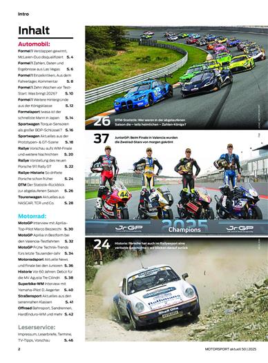 Motorsport Aktuell Inhaltsverzeichnis
