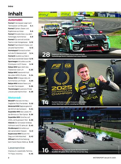 Motorsport Aktuell Inhaltsverzeichnis