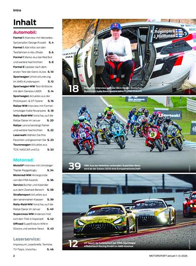 Motorsport Aktuell Inhaltsverzeichnis