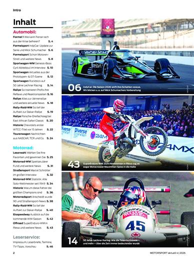 Motorsport Aktuell Inhaltsverzeichnis