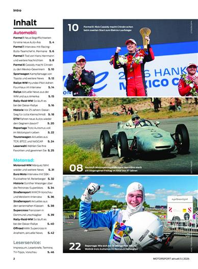 Motorsport Aktuell Inhaltsverzeichnis