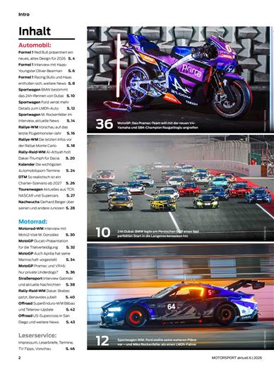 Motorsport Aktuell Inhaltsverzeichnis