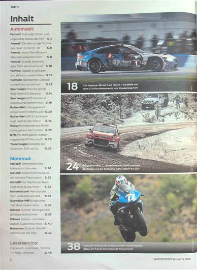 Motorsport Aktuell Inhaltsverzeichnis