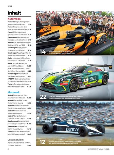 Motorsport Aktuell Inhaltsverzeichnis