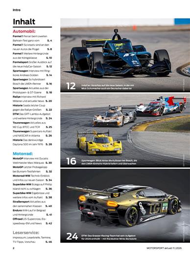 Motorsport Aktuell Inhaltsverzeichnis