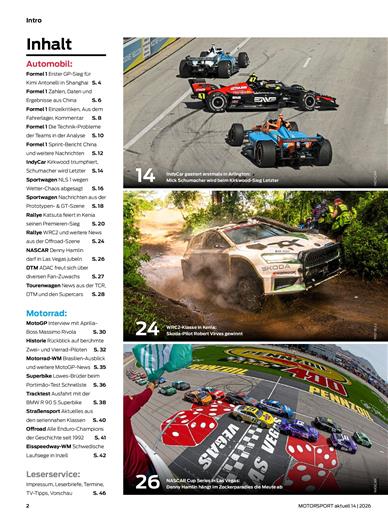 Motorsport Aktuell Inhaltsverzeichnis