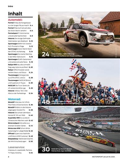 Motorsport Aktuell Inhaltsverzeichnis
