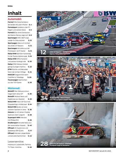 Motorsport Aktuell Inhaltsverzeichnis