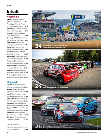 Motorsport Aktuell Inhaltsverzeichnis