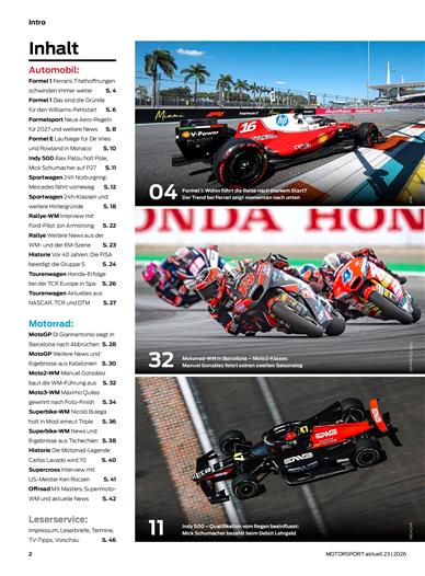 Motorsport Aktuell Inhaltsverzeichnis