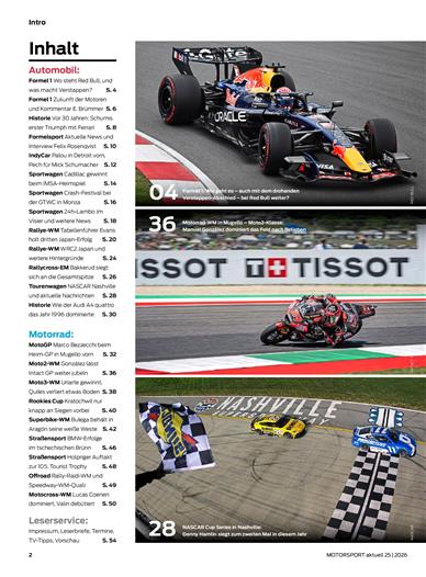 Motorsport Aktuell Inhaltsverzeichnis