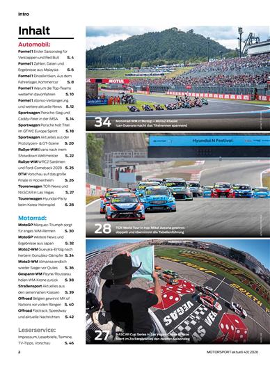 Motorsport Aktuell Inhaltsverzeichnis