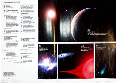 Sterne und Weltraum Inhaltsverzeichnis