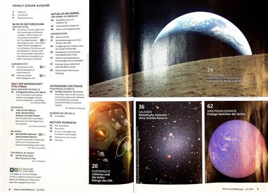 Sterne und Weltraum Inhaltsverzeichnis