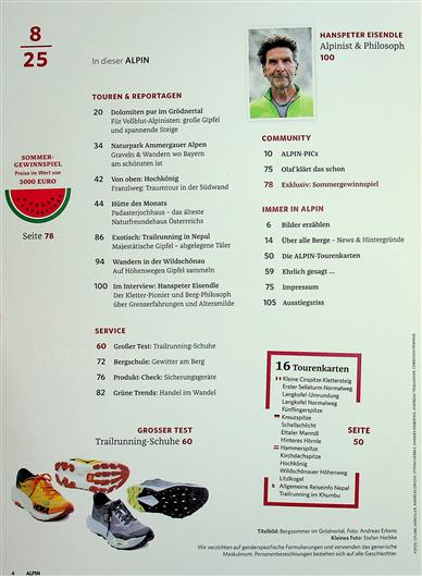 Alpin Inhaltsverzeichnis