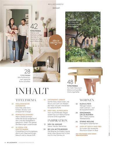 Schöner Wohnen Inhaltsverzeichnis