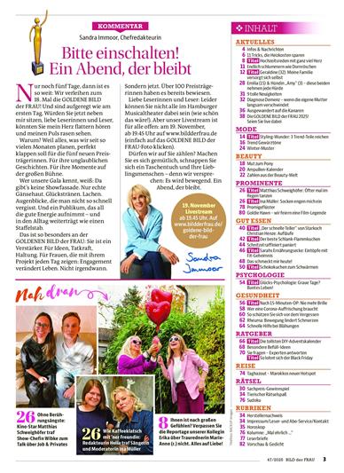 Bild der Frau Inhaltsverzeichnis