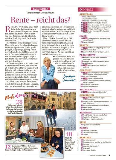 Bild der Frau Inhaltsverzeichnis