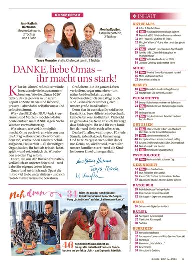 Bild der Frau Inhaltsverzeichnis