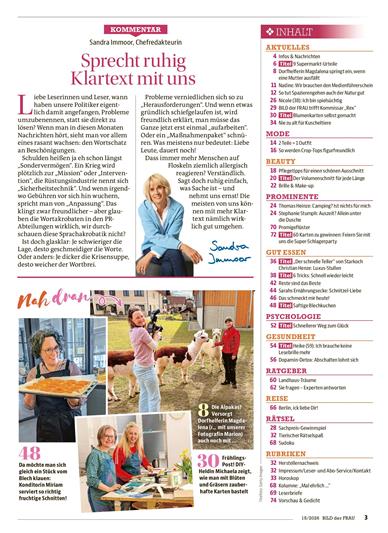 Bild der Frau Inhaltsverzeichnis