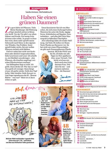 Bild der Frau Inhaltsverzeichnis