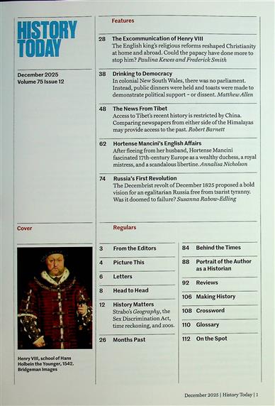 History Today Inhaltsverzeichnis