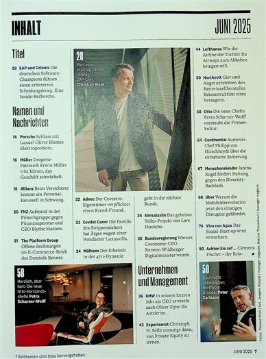 Manager Magazin Inhaltsverzeichnis
