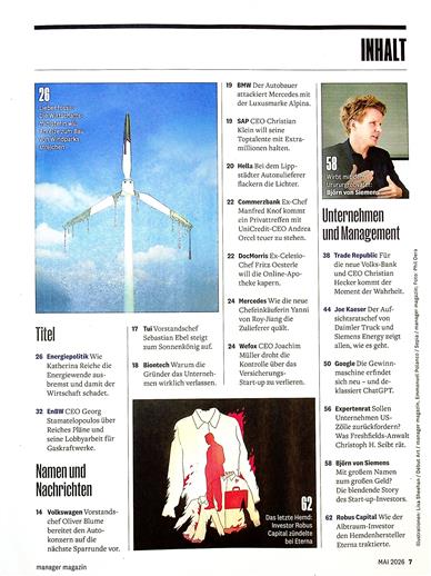 Manager Magazin Inhaltsverzeichnis