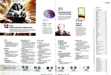 Börse Online (Print) Inhaltsverzeichnis
