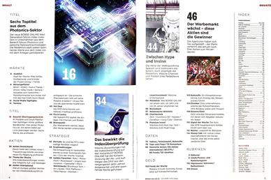 Börse Online (Print) Inhaltsverzeichnis