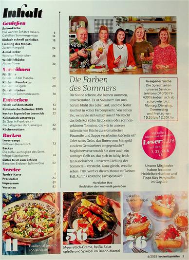 kochen & genießen Inhaltsverzeichnis