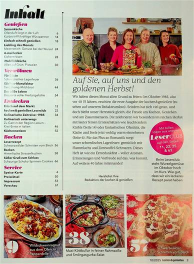 kochen & genießen Inhaltsverzeichnis
