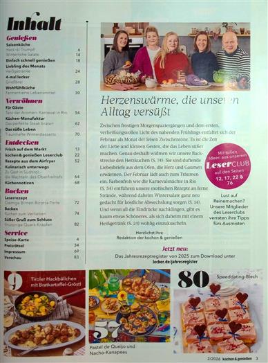kochen & genießen Inhaltsverzeichnis