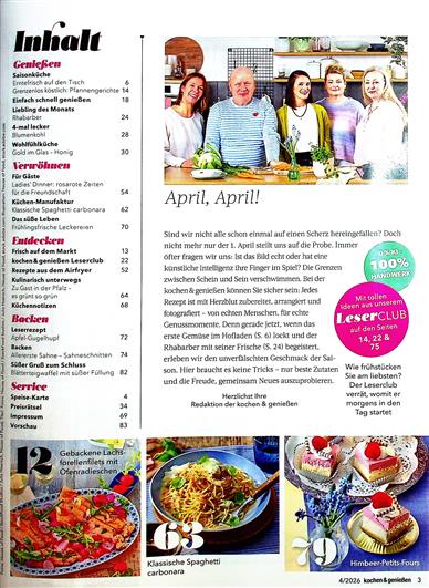 kochen & genießen Inhaltsverzeichnis