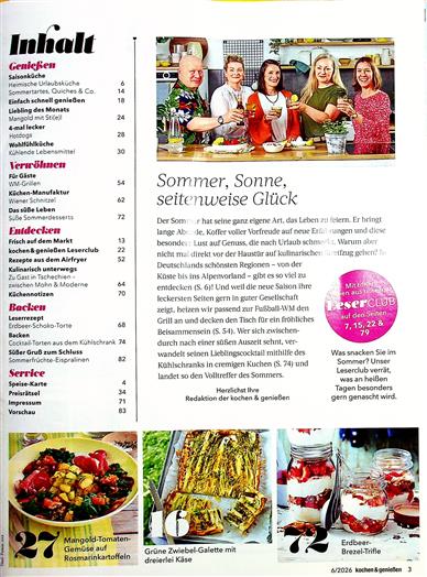 kochen & genießen Inhaltsverzeichnis