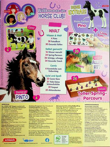 Horse Club Inhaltsverzeichnis