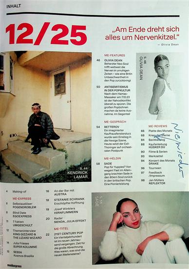 Musikexpress Inhaltsverzeichnis