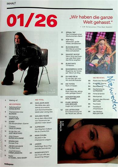Musikexpress Inhaltsverzeichnis