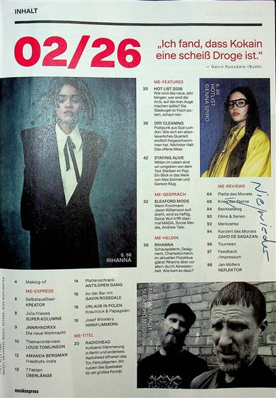 Musikexpress Inhaltsverzeichnis