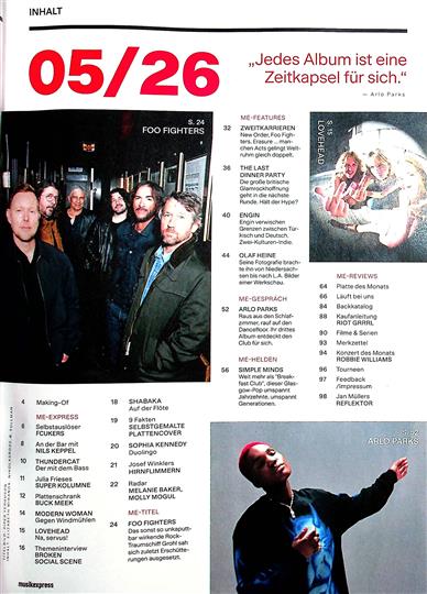 Musikexpress Inhaltsverzeichnis