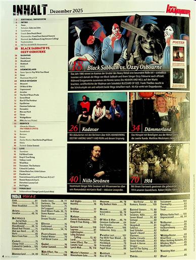 Metal Hammer Inhaltsverzeichnis