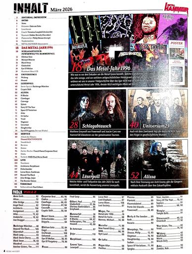 Metal Hammer Inhaltsverzeichnis