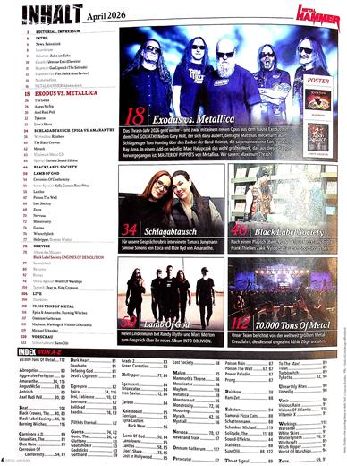 Metal Hammer Inhaltsverzeichnis