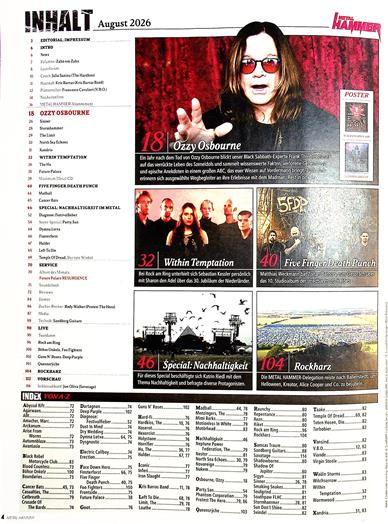 Metal Hammer Inhaltsverzeichnis