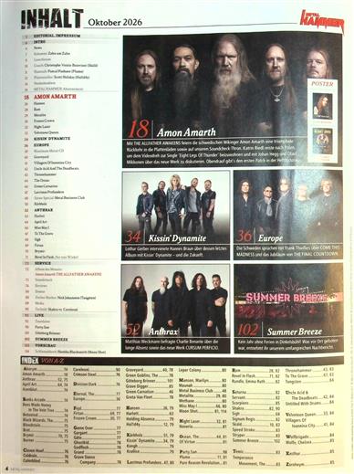 Metal Hammer Inhaltsverzeichnis