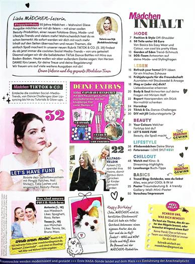 Mädchen Inhaltsverzeichnis