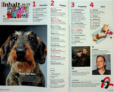 Arte Magazin Inhaltsverzeichnis