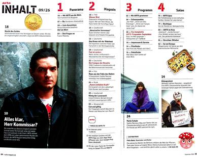 Arte Magazin Inhaltsverzeichnis
